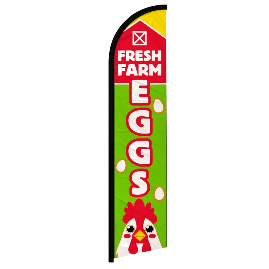 Farm Fresh Eggs Windless Full Sleeve Advertising Farm Produce Banner Flag