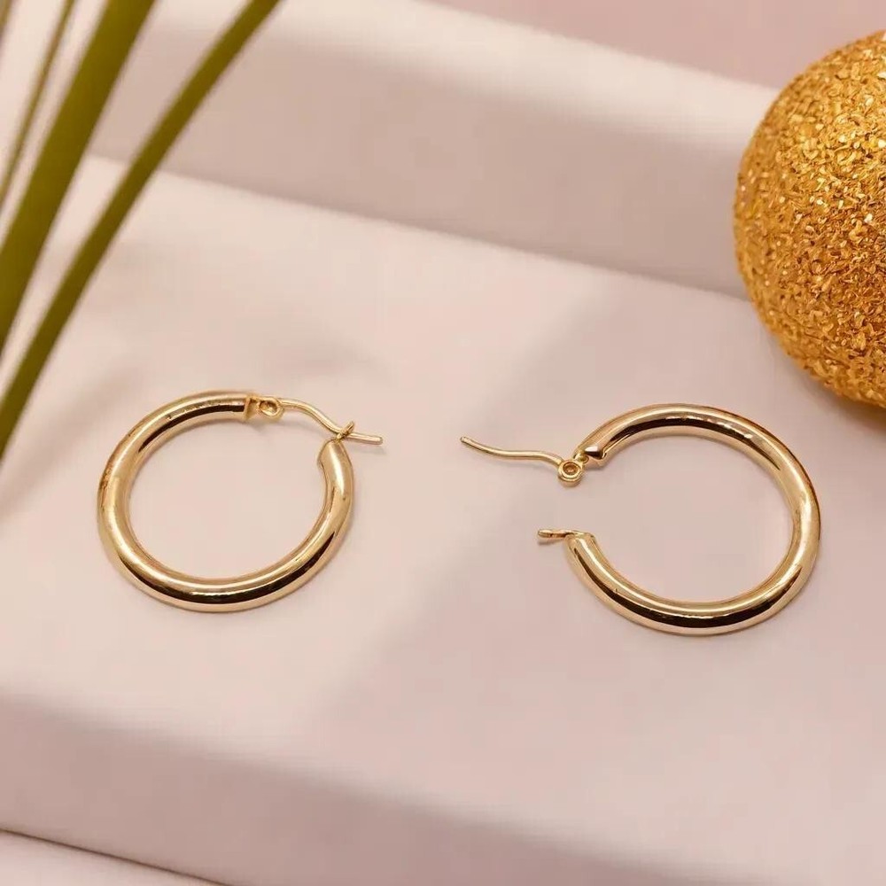 Rose Gold Hoop Earrings for Women in 30mm 40mm 50mm Sizes