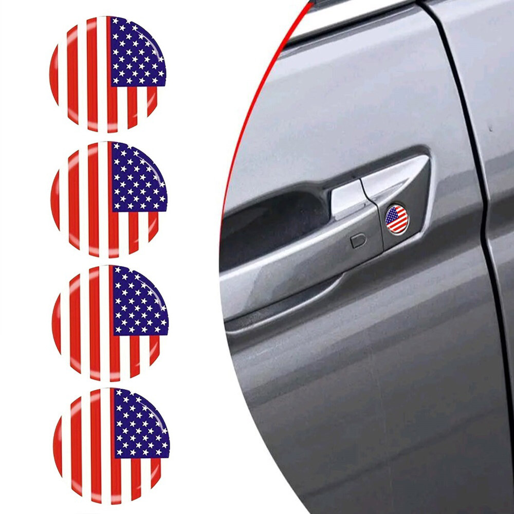 4pcs 2cm USA Flag Car Door Lock Keyhole Protector Cover Stickers Accessories