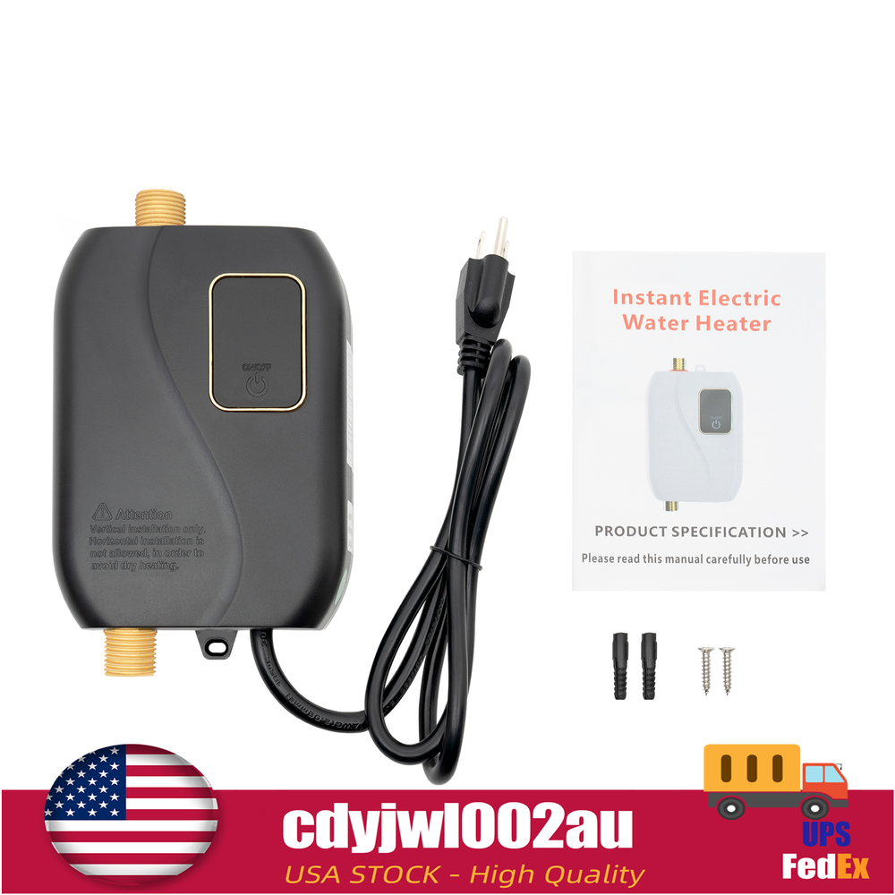 3000W Small Electric Tankless Instant Hot Water Heater For House  Kitchen