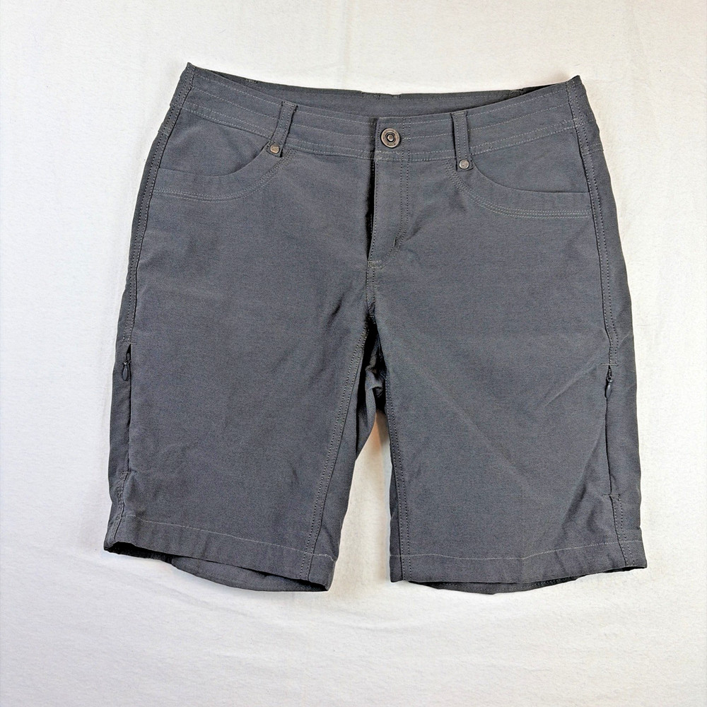 Kuhl Shorts Womens 6 Gray Stretch Zip Pocket Outdoor Hiking Camping 9
