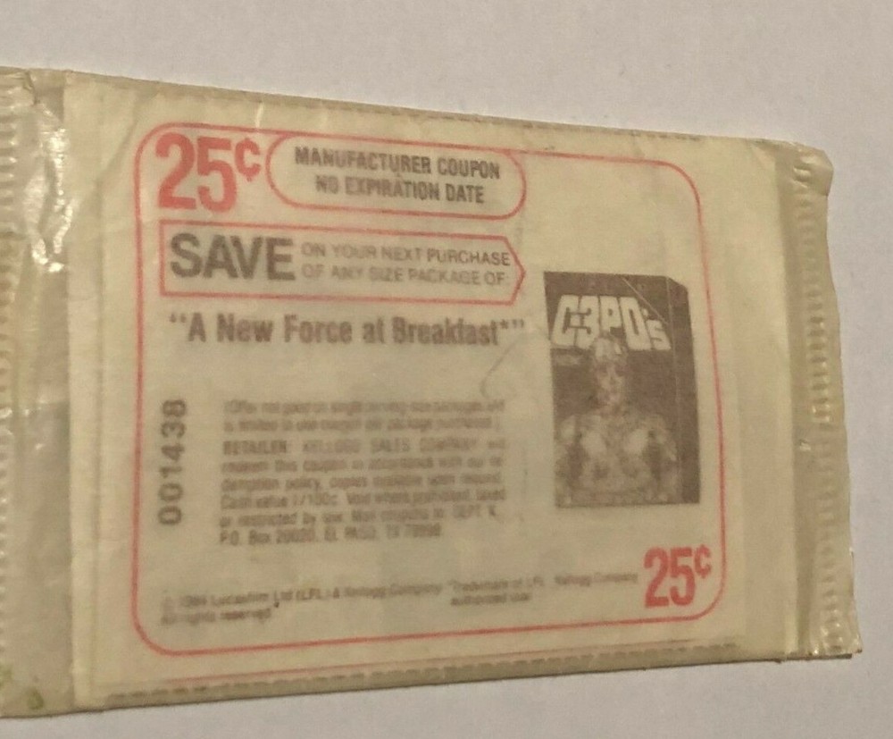 1984 Kellogg's C-3PO Cereal Coupon with Orko MOTU Sticker Sealed Lucasfilm-image
