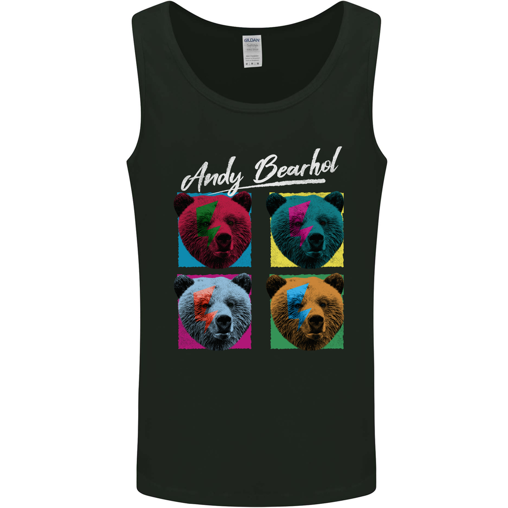 Andy Bearhol Funny Panda Bear Parody Art Mens Vest Tank Top