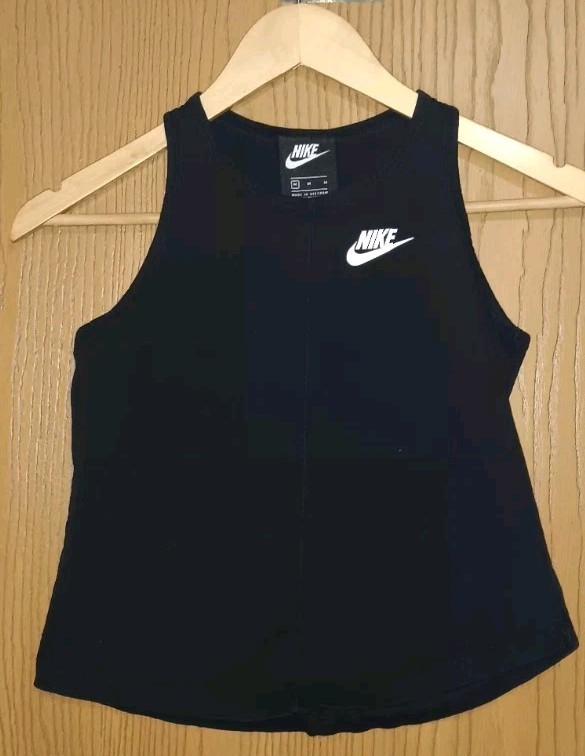 Nike Cropped Tank Top Womens Size Medium Black Sporty Athletic