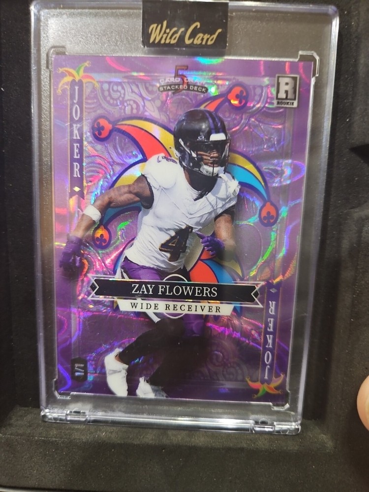 Zay Flowers (1/1) RC#SD-ZF 2023 Wild Card 5 Card Draw purple Joker