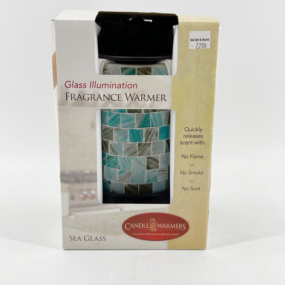 Glass Illumination Fragrance Warmer in Sea Glass Teal Green Gray by Candle Warmers Etc