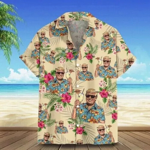 Funny Trump 2024 Hawaiian Shirt Presidential Election 2024 Trump 3D HAWAII SHIRT