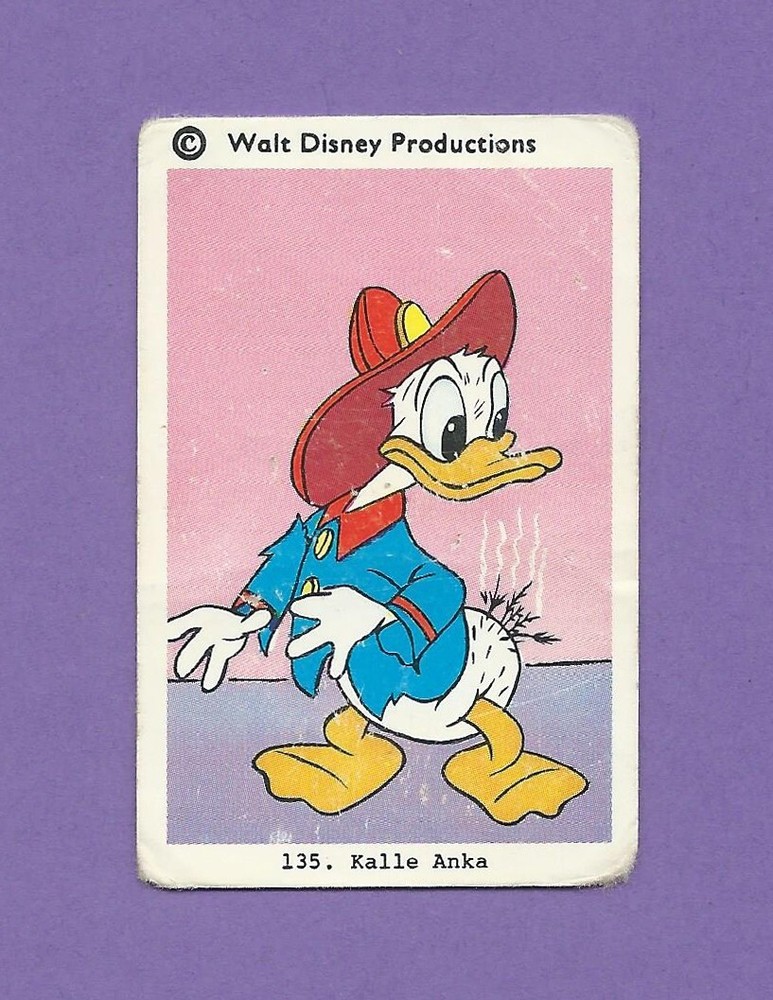 1973-76 Swedish Disneybilder #135 Donald Duck Vintage Collectible