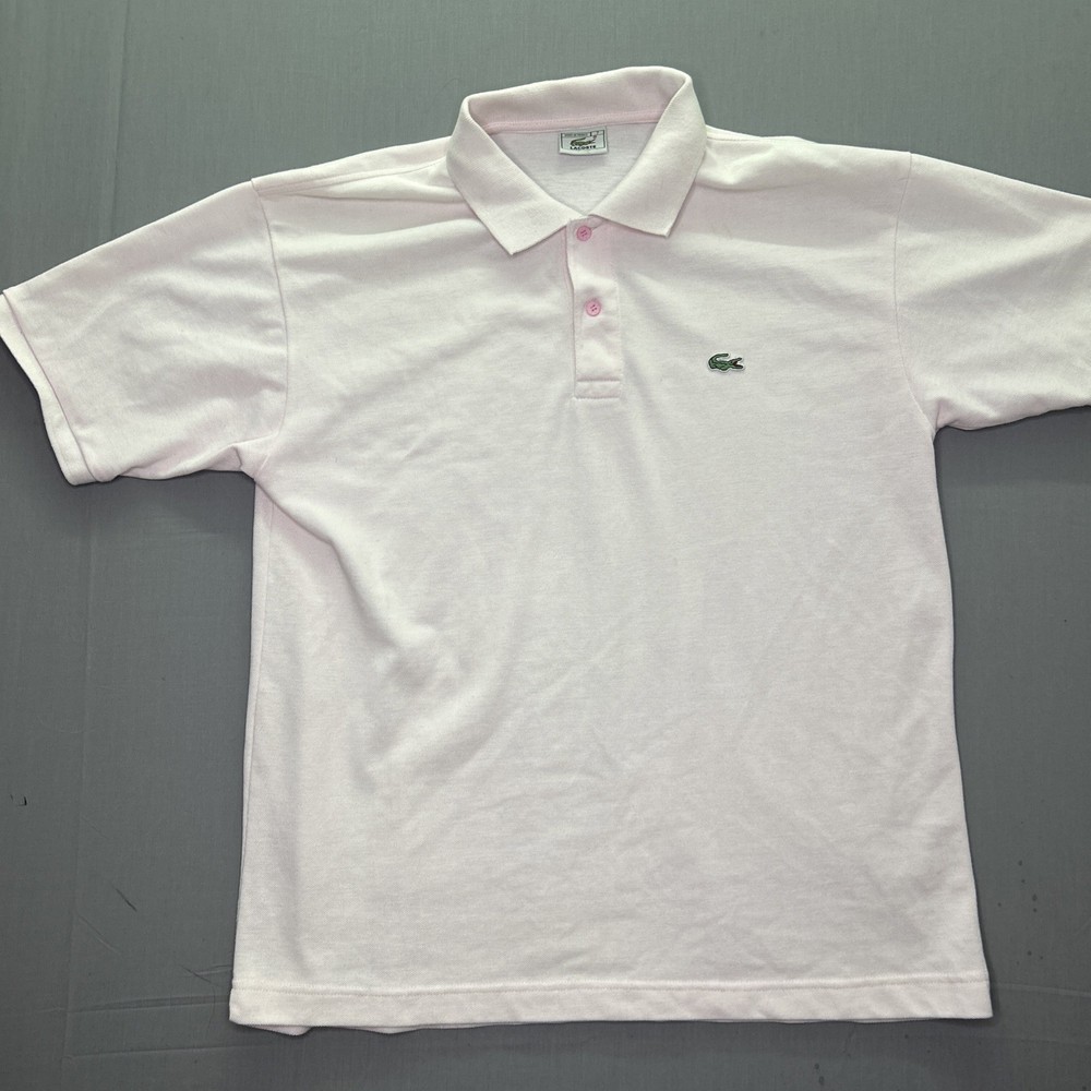 Vintage Lacoste Polo Shirt Made in France Pink Size 7 Men’s Large