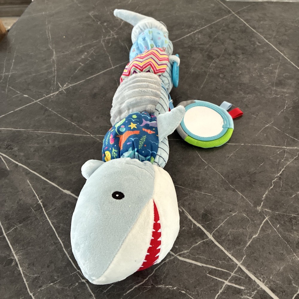 Baby Toy Rattles Crinkles Shark  Inches & Centimeter Plays Mirror