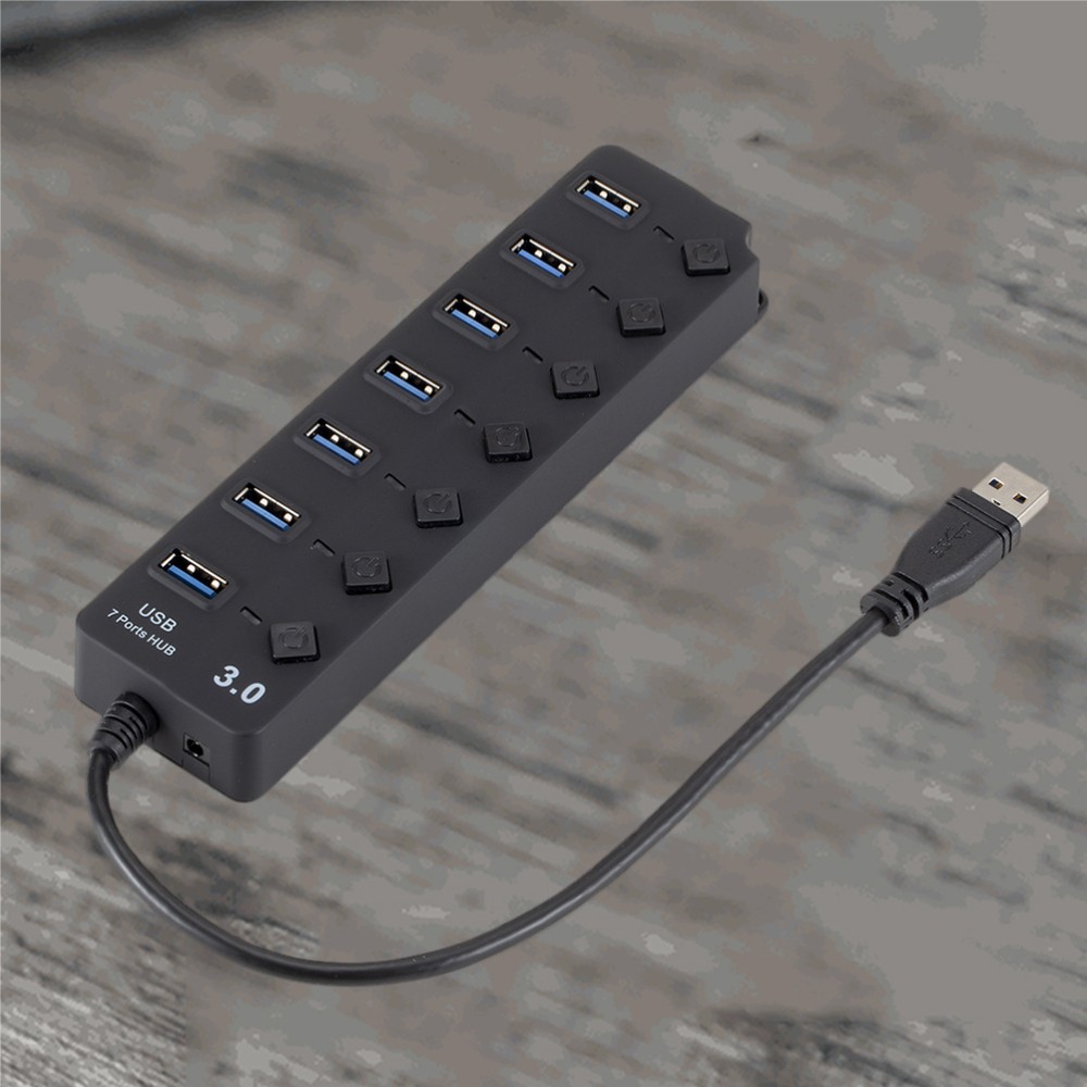7-Port USB Hub for PC Desktop with Fast Data Transfer