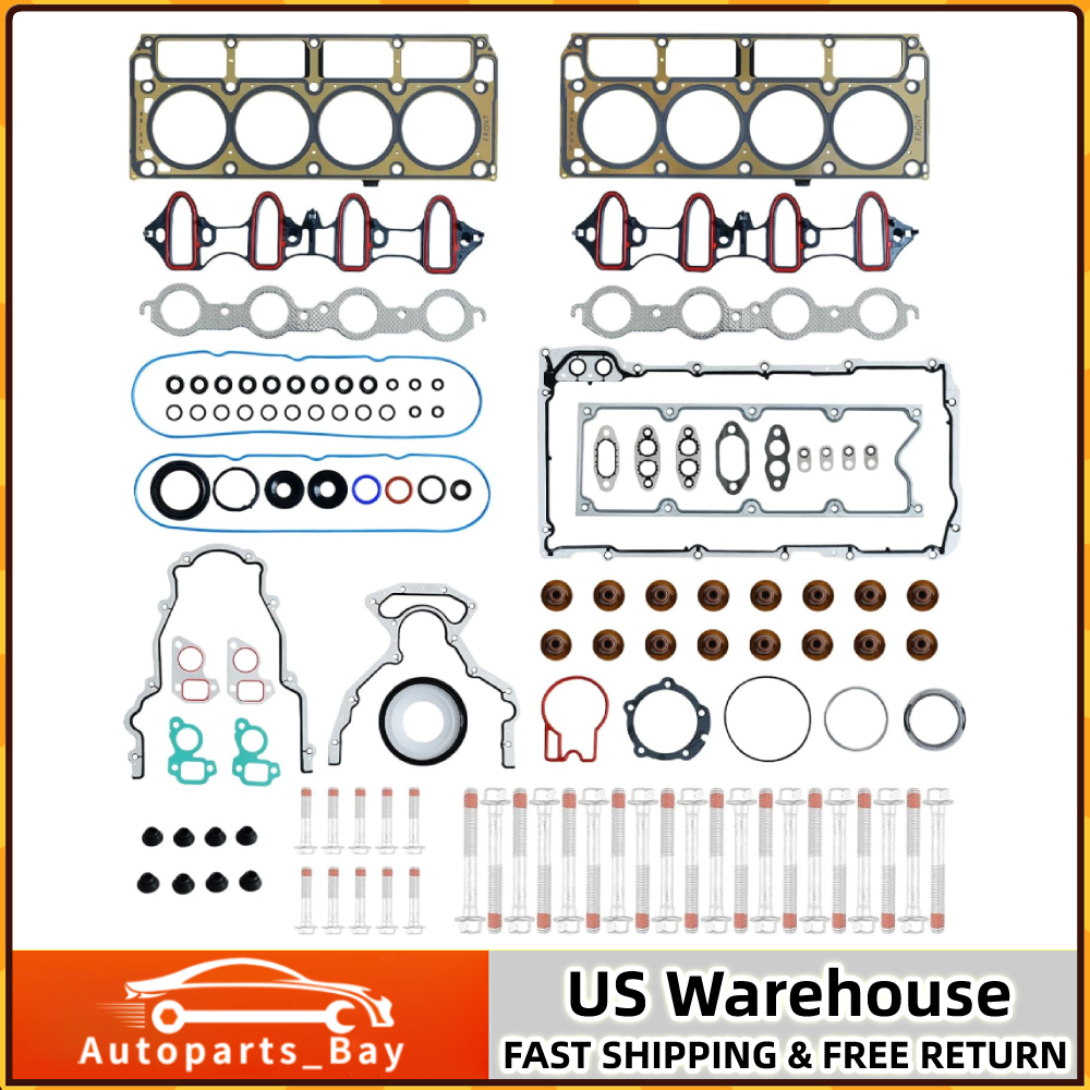 07-13 Chevy Silverado GMC Sierra 5.3L Full Cylinder Head Gasket & Bolt Set-image