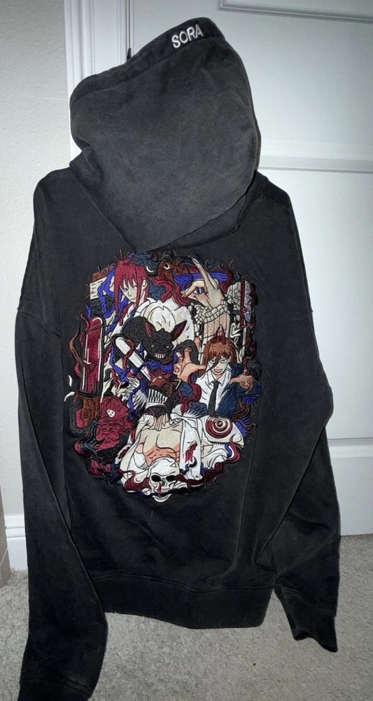 Chainsaw Man Custom Hoodie Oversized Large Embroidered