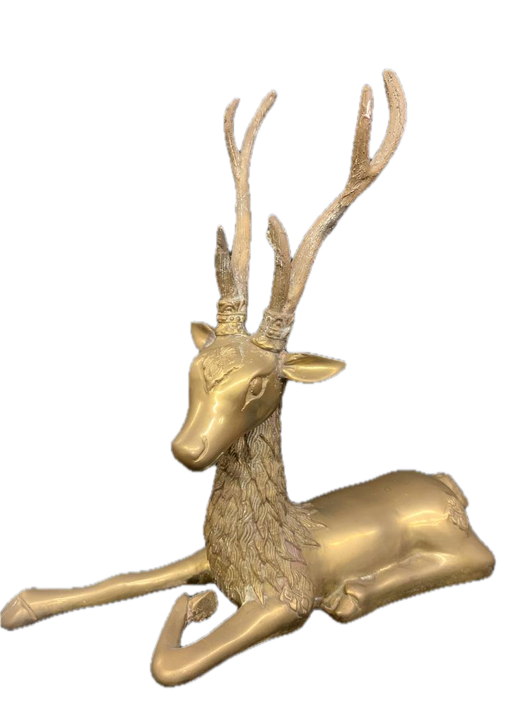 Statue Sculpture Deer Golden A Rest IN The Style Of Sarreid