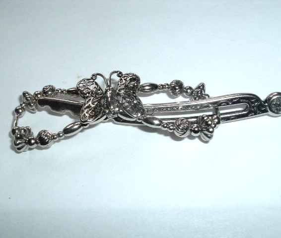 Small Lilla Rose Flexi Hair Clip Silver Butterfly New w Tag