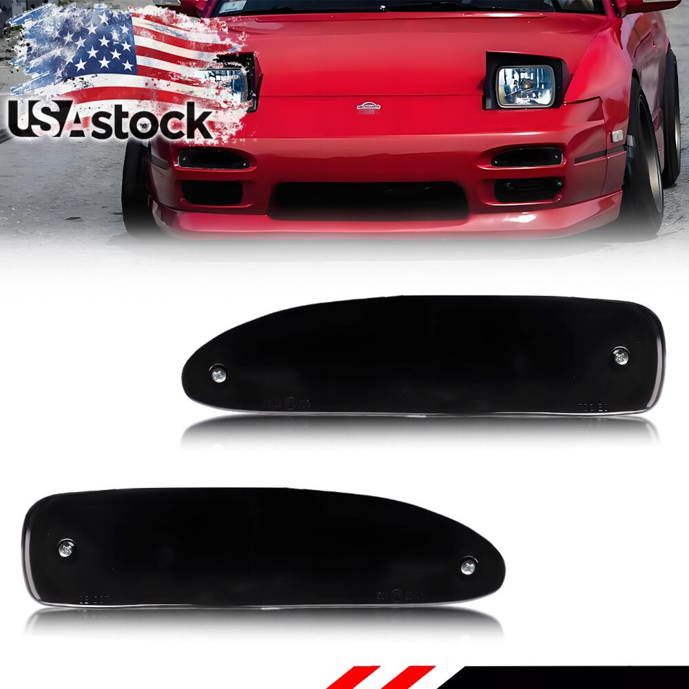 Smoke Lens Front Bumper Turn Signals for 91-94 Nissan 240SX 180SX S13