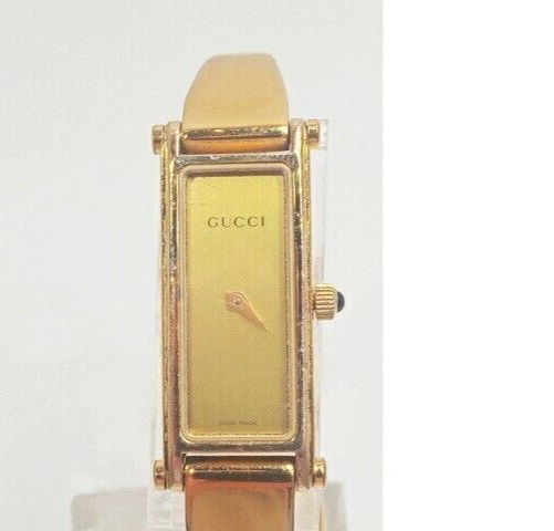 GUCCI 1500L Gold Square Dial Vintage Watch Working Condition