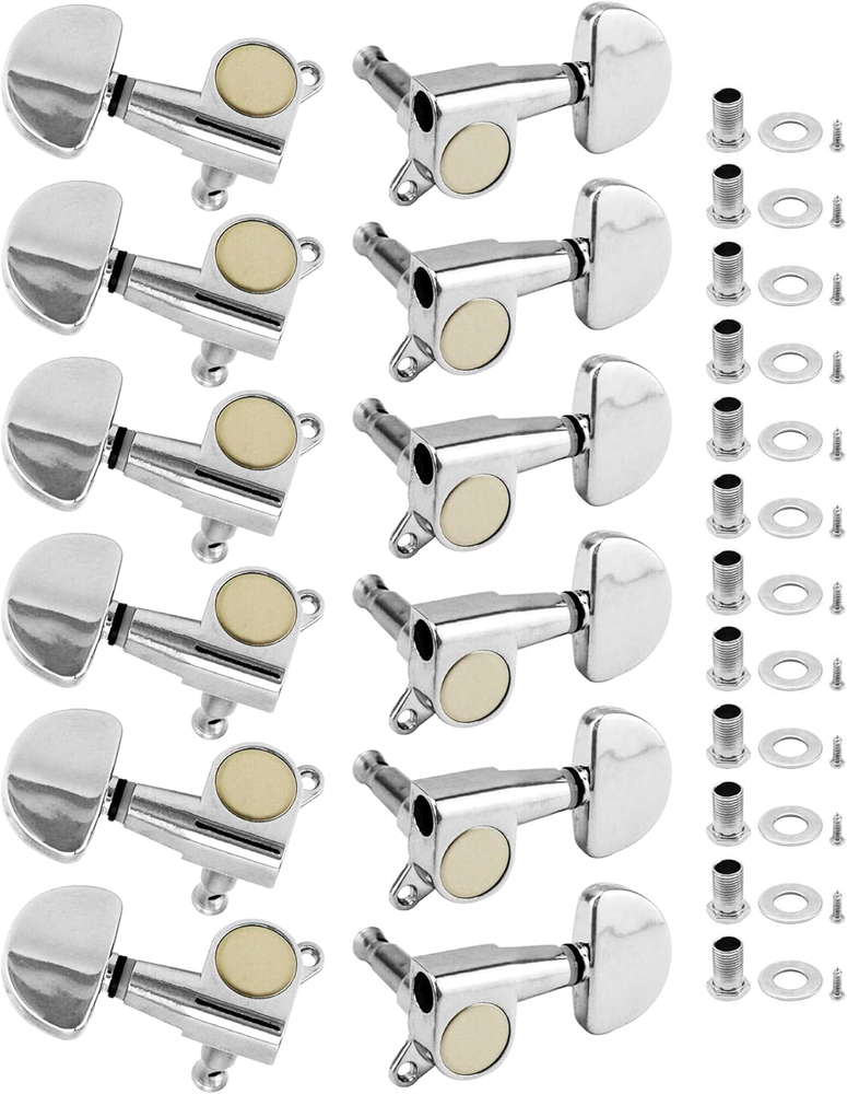 Guitar Tuning Pegs, 12 PCS Machine Heads for Electric Acoustic Guitars