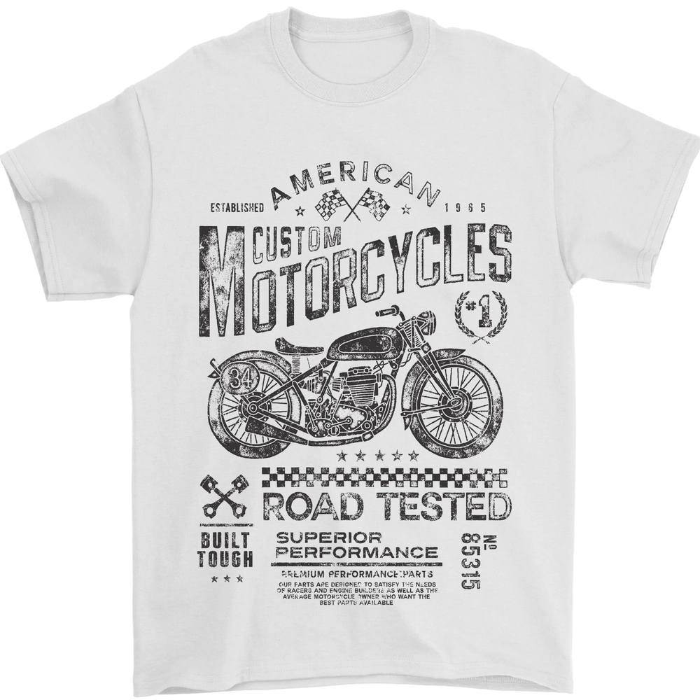 American Custom Motorbike Biker Motorcycle Mens T-Shirt 100% Cotton