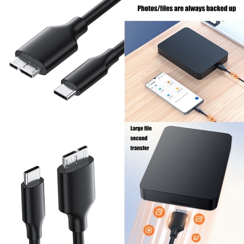 USB C to B Cable Fast Data Transfer for Laptop External Hard Drive