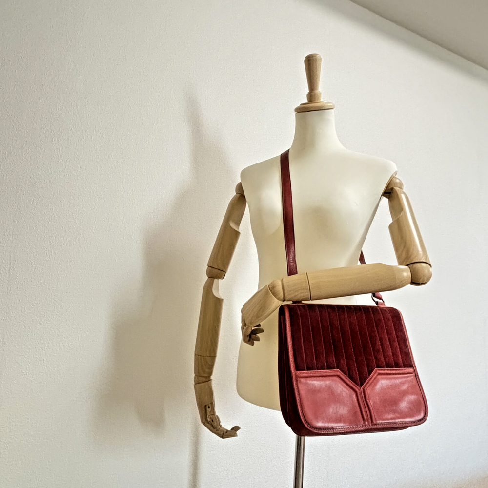 YSL Yves Saint Laurent Suede and Leather Shoulder Bag  