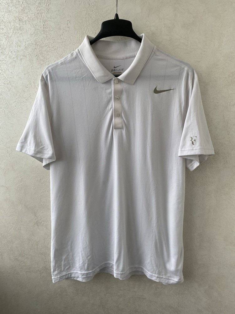 ROGER FEDERER NIKE RF 2014 WIMBLEDON TENIS POLO SHIRT JERSEY WHITE SIZE XL