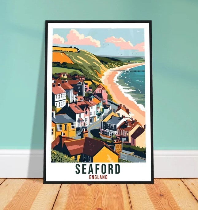 Seaford Travel Print Wall Art for Home Living Décor