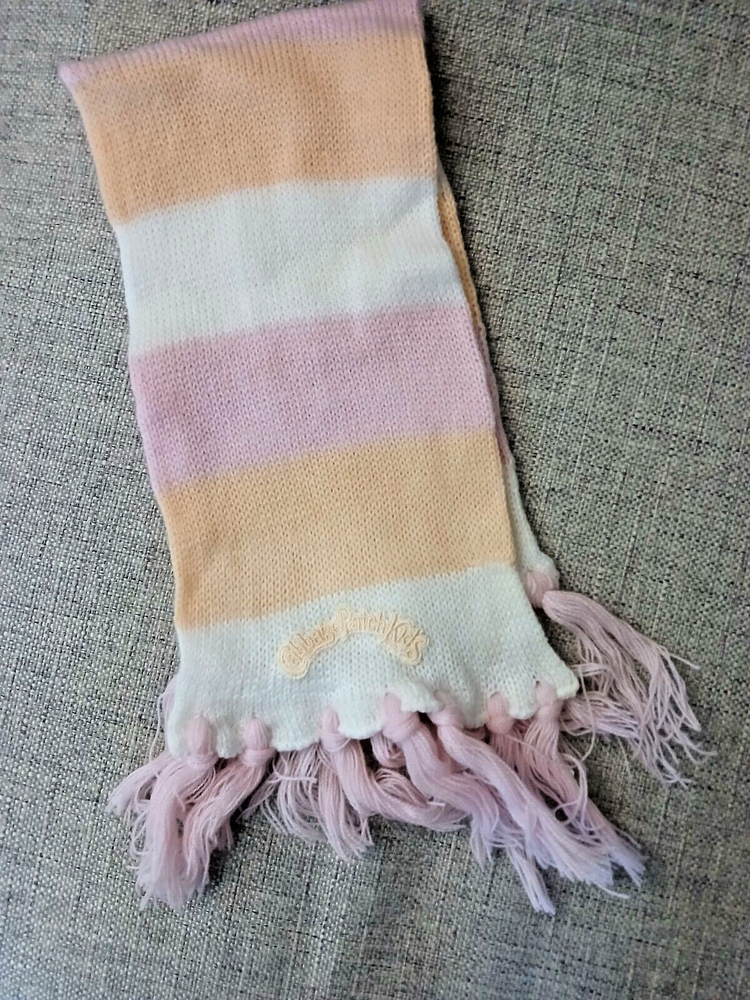 Vintage Cabbage Patch Kids Scarf in Peach Pink White