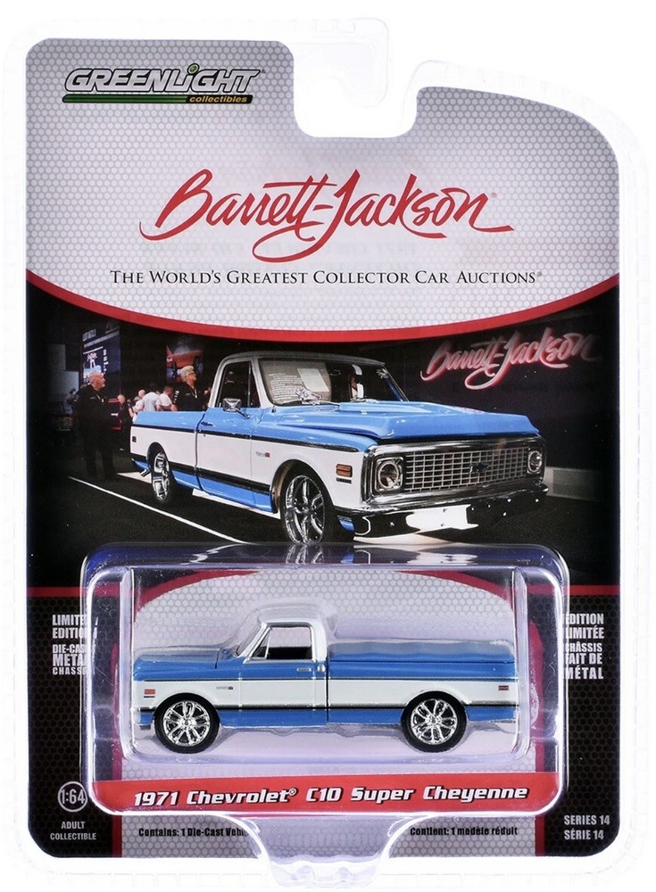 GREENLIGHT 1971 CHEVY C10 SUPER CHEYENNE SQUAREBODY BARRET JACKSON SERIES
