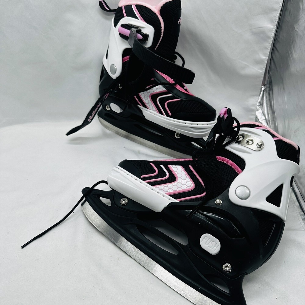 Zapatos de patinaje sobre hielo ajustables Nattork para niños niñas y niños acolchado suave reforzado