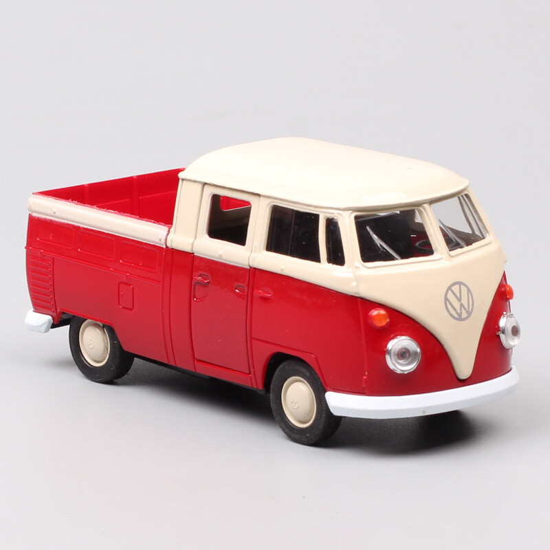 Welly 1:34 VW T1 Double Cabin Pickup Car Diecast Toy Van Truck Model Pull Back