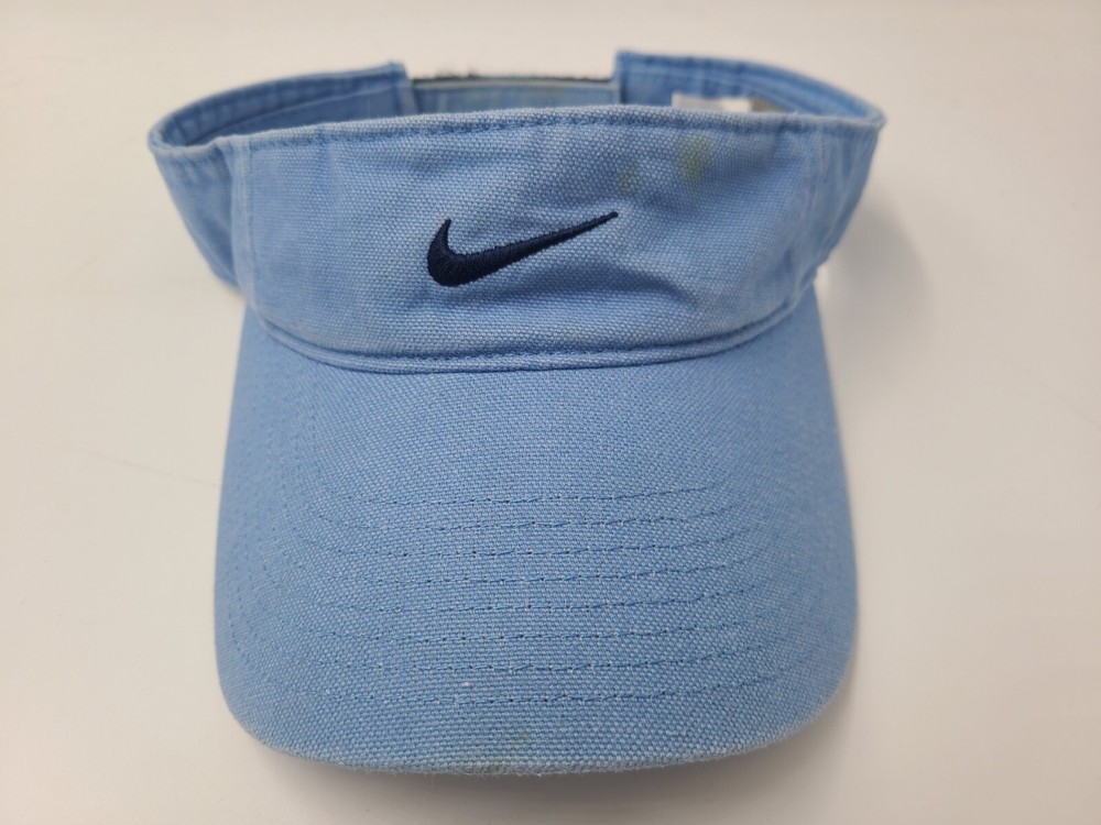 Nike Distressed Sun Golf Visor Adjustable Hat Cap Swoosh Casual Men Women Blue