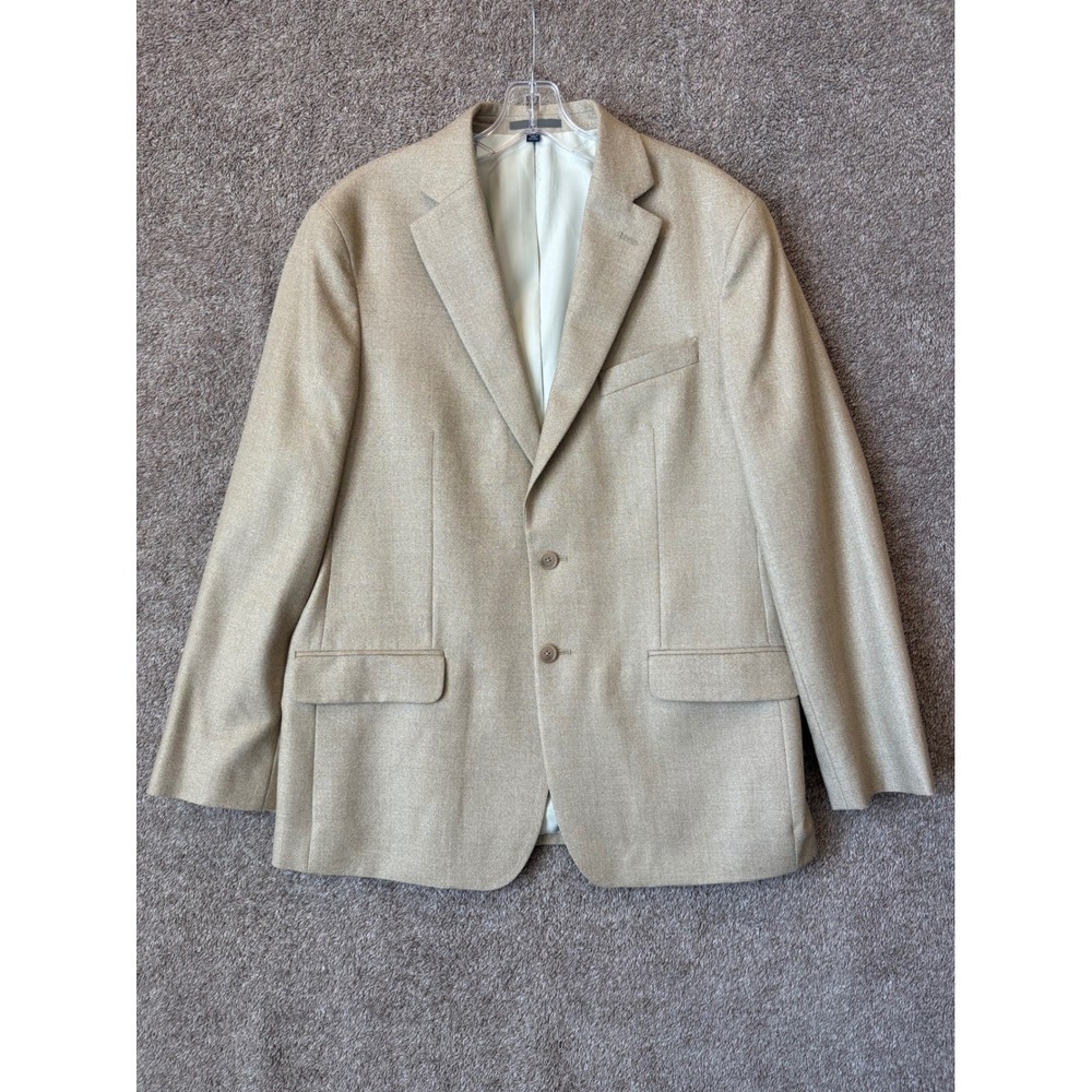 Jos A Bank 1905 Sport Coat Mens 41R Tailored Fit Tan Silk Wool Blazer 2-Button