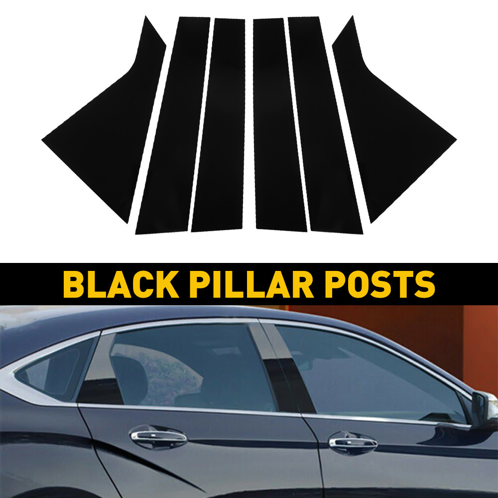 For Chevrolet Impala 14-20 6pcs Black Pillar Set Posts Door Trim Piano Cover Kit