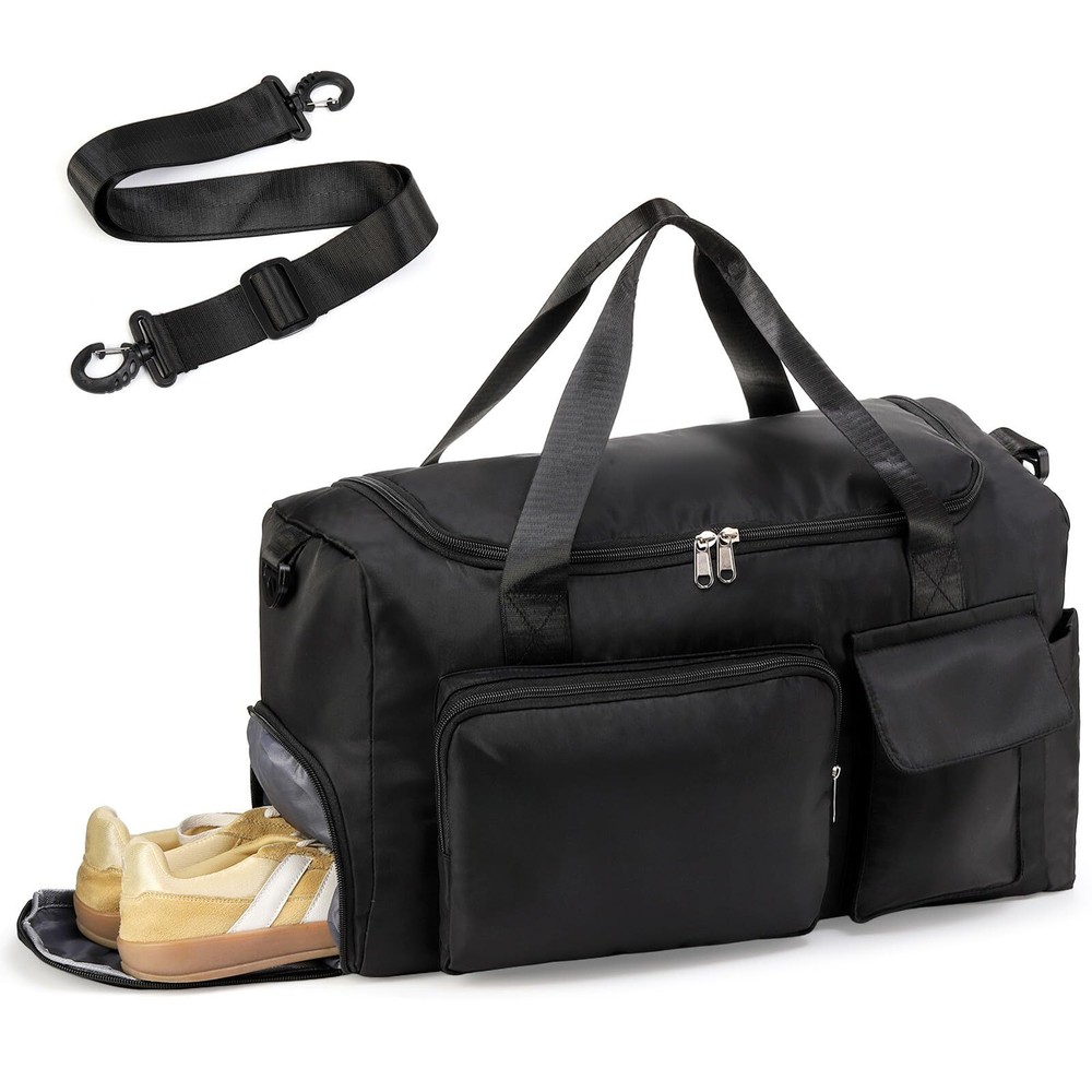 Small Gym Bag for Men, Workout Sport Duffle Bag with Shoe Compartment for Tra...