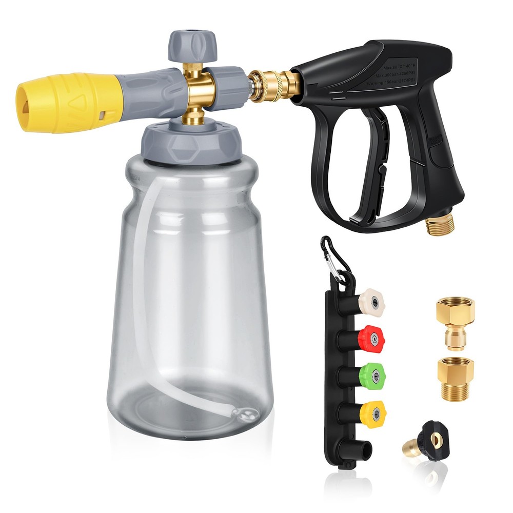 Foam Cannon Kit for Pressure Washer with 1L Bottle and Quick Connect