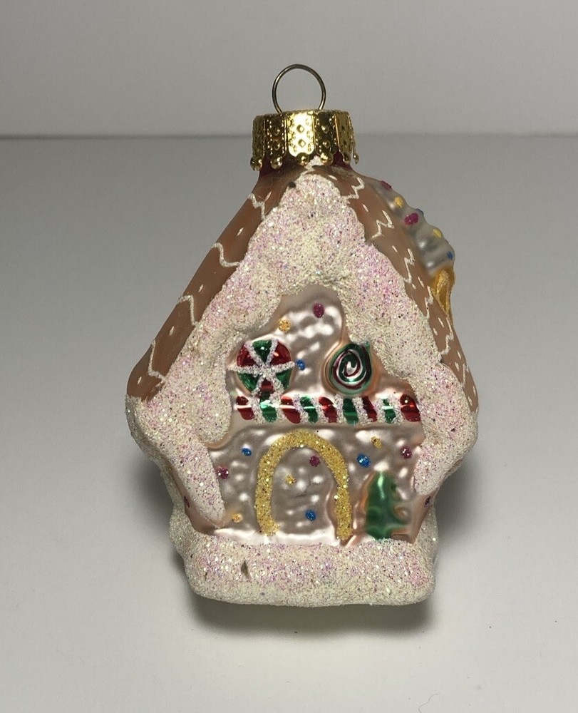 Christmas Gingerbread House Ornament Glitter