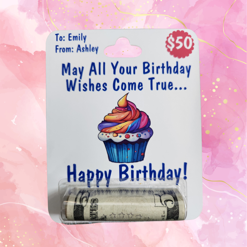 Personalized Birthday Money Card, Cash Gift, Unique Birthday Gift, Gift for Teen