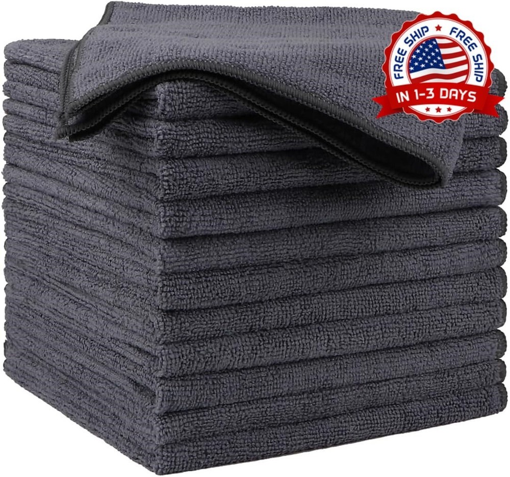 12 Piezas Paños De Limpieza De Microfibra Ultra Absorbente (16 x 16 Pulgadas)