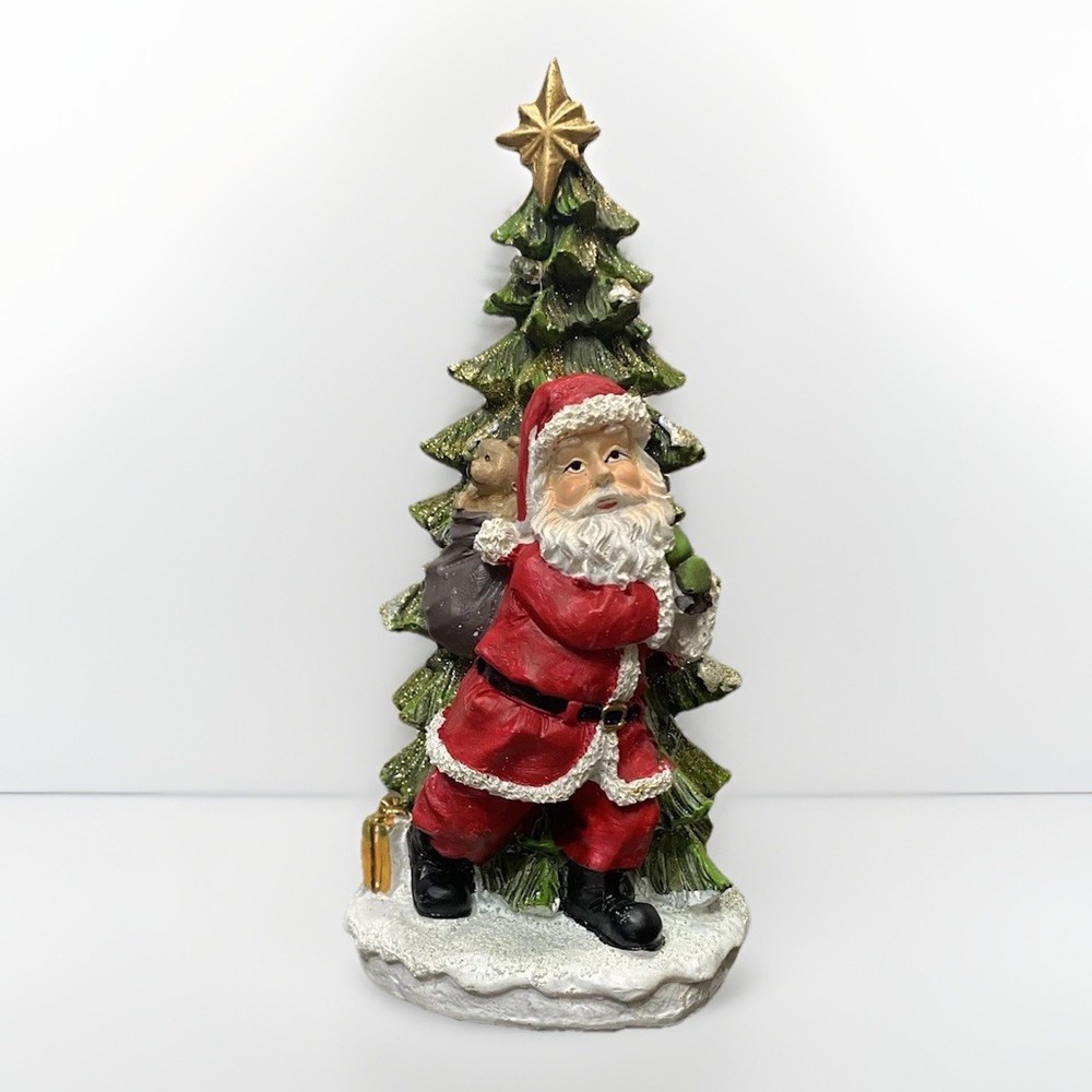 Santa Delivering  Christmas Presents Under Tree 9.5