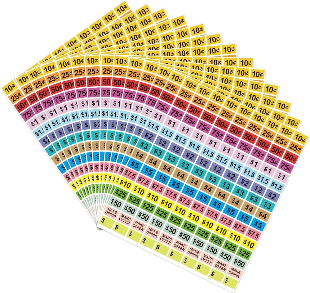 2400Pcs Garage Sale Stickers1/2