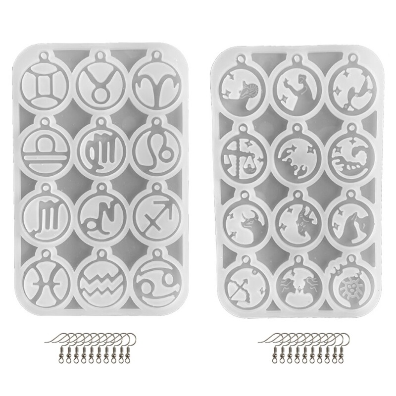 Twelve Constellations Epoxy Resin Mold Necklace Silicone DIY Mold