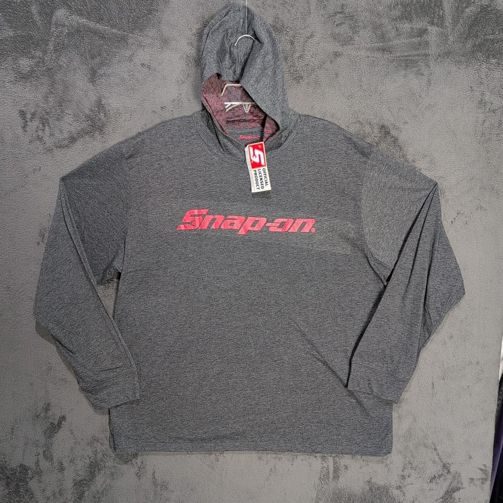 Snap On Jacket Adult Extra Large Gray Graphic Logo Hoodie Lightweight Casual Men