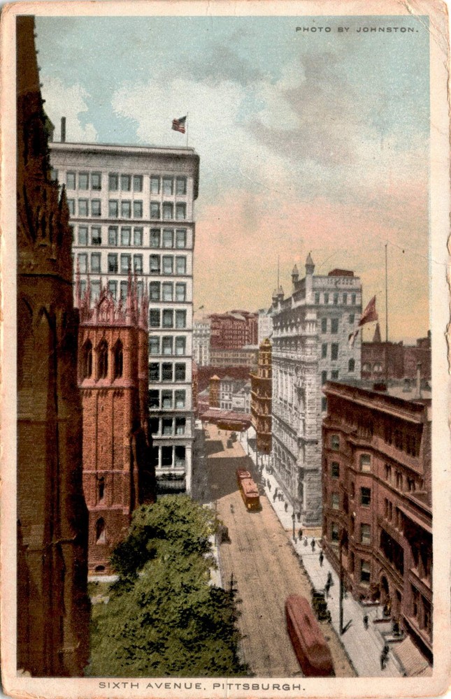 SIXTH AVENUE, PITTSBURGH, Union News Company, New York, Trade Postcard