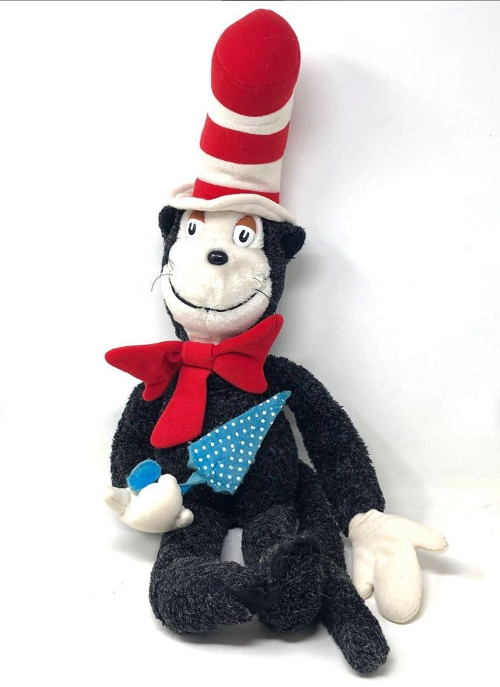 Vintage 25” Dr. Seuss Cat in the Hat Plush Umbrella Coleco 1983 Stuffed Toy