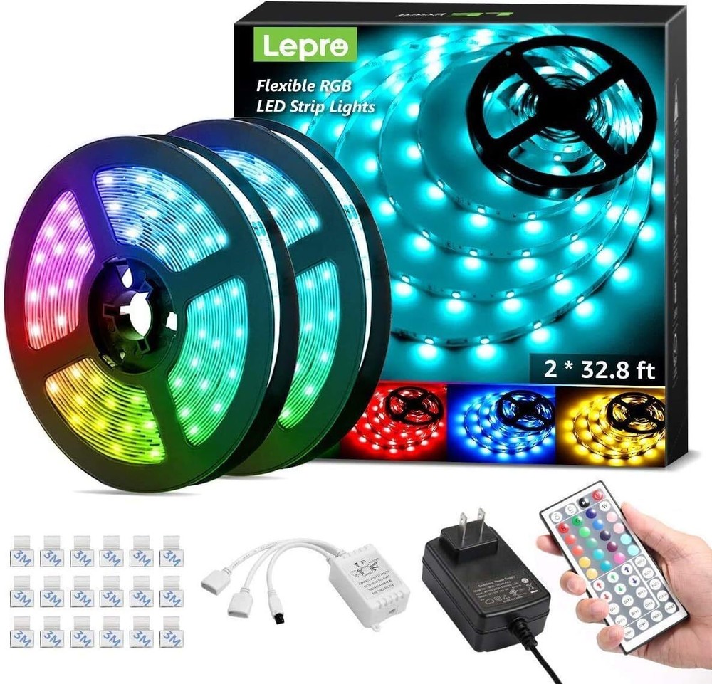 Lepro 65.6ft LED Strip Lights, Ultra-Long RGB 5050 Strips 65.6ft, White