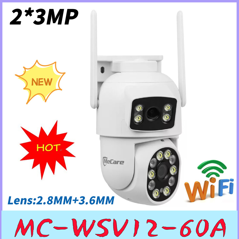 6MP Dual Lens 2 Way Audio Wifi Auto Tracking Camera Full Color Night Vision 30m