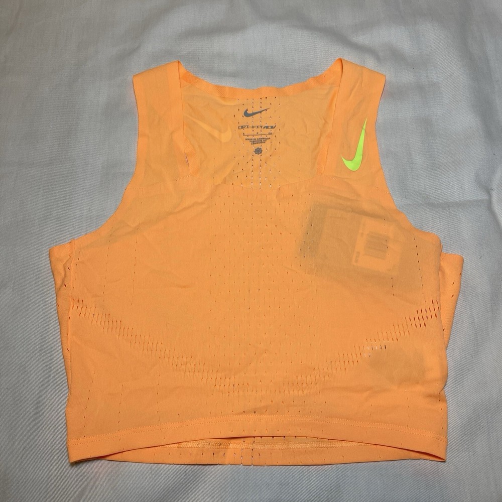 NEW Nike Dri-FIT ADV AeroSwift Women's Singlet Crop Top DM8728-811 Small Orange