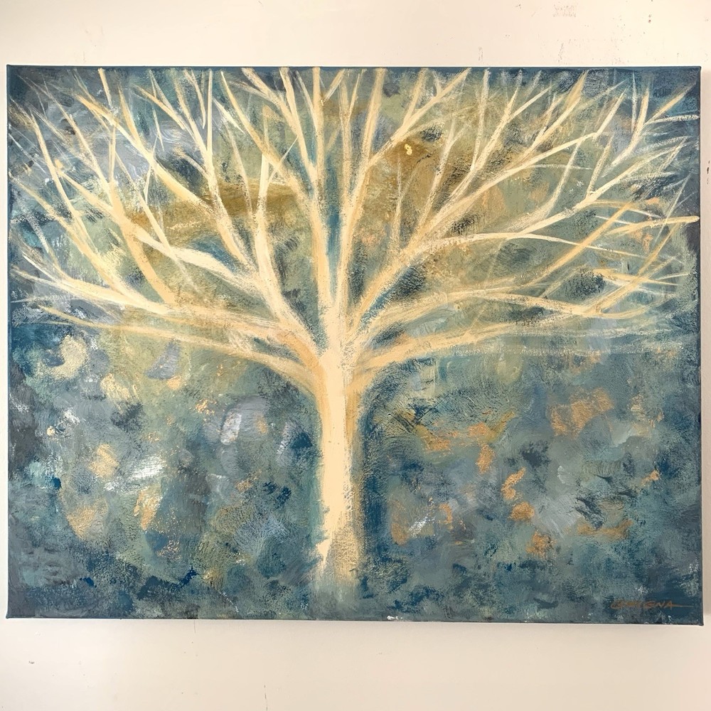Original Textured Tree of Life Painting on Canvas 24x30” by Chip Ghigna