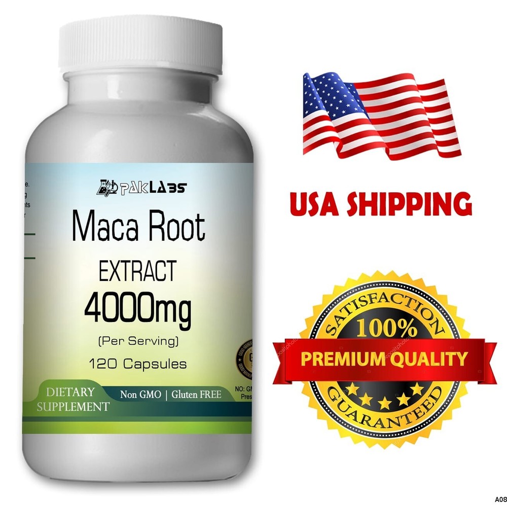 Maca Root 4000mg Serving 120 Premium Capsules Non-GMO, Gluten Free Fast Shipping